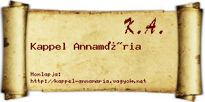 Kappel Annamária névjegykártya